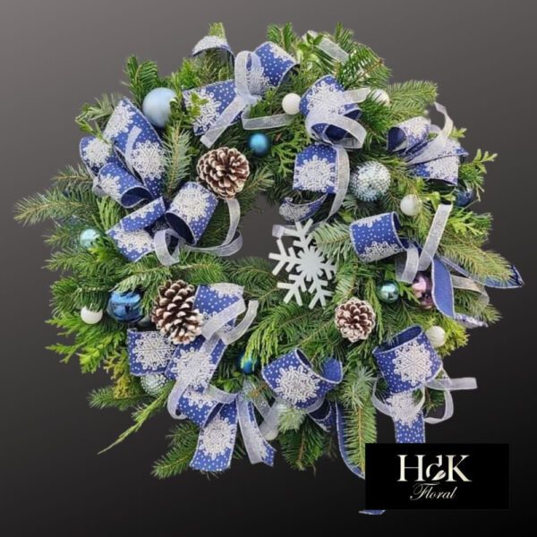 Winter Sky Ribbon Wreath